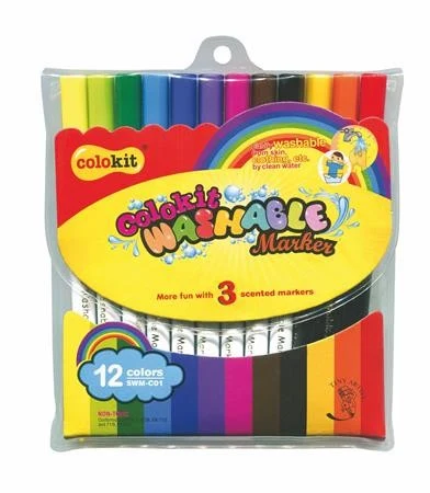 Set de carioci Colokit, Washable,12 culori [Colorate]