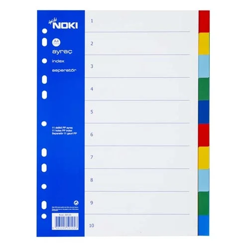 Separatoare din plastic A4 NOKI, 10 bucati