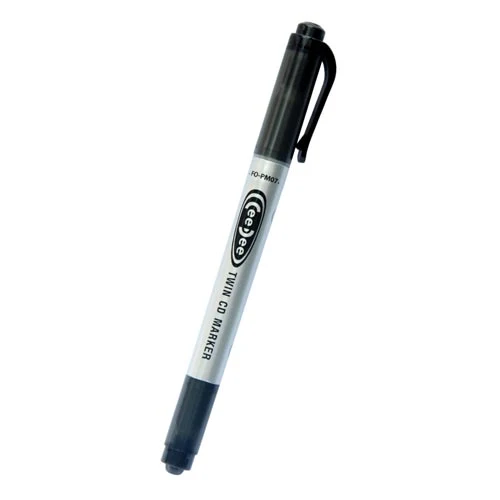 Permanent marker Flexoffice p/u CD/DVD, 2 capete, 0.4 - 1.0 mm [Negru]