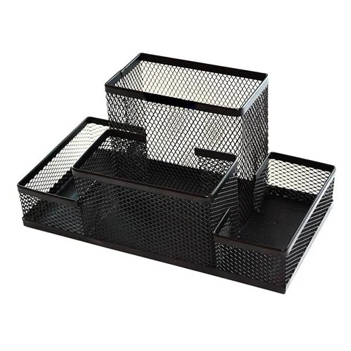 Suport de masa cu 4 despartituri, plasa metalica [Negru]