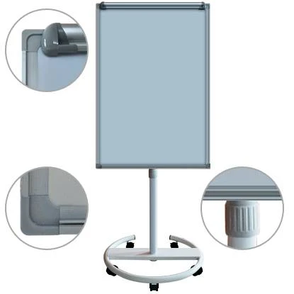 Tabla flipchart magnetica pe suport G cu roti 70x100 cm