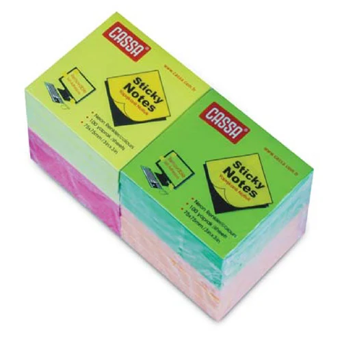 Hârtie pentru notite cu strat adeziv CASSA 75*75mm 100 foi [Roz Neon] 4