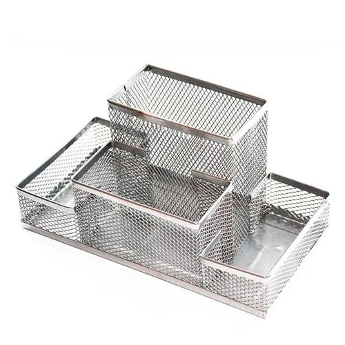 Suport de masa cu 4 despartituri, plasa metalica [Argintiu]