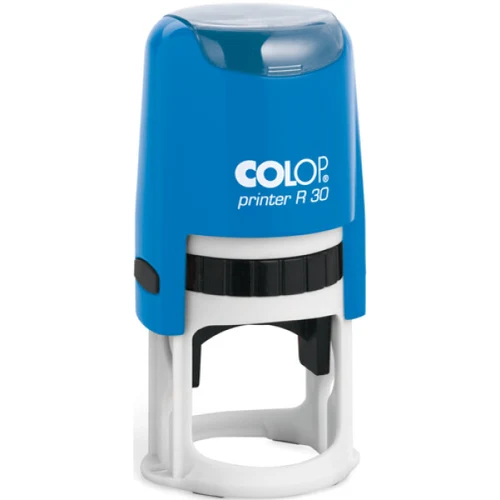 Suport pentru ștampilă Colop, R30mm, de plastic cu capac, Albastru