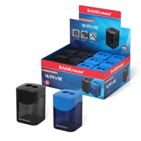 Ascutitoare din plastic Erich Krause "WAVE", dubla cu container