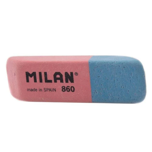 Ластик MILAN 860, скошенный комбинированный, серия "Rubber" [Asortat]