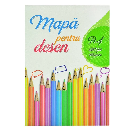 Mapa pentru desen A4, 20 foi, 160 gr./m2 [Alb]