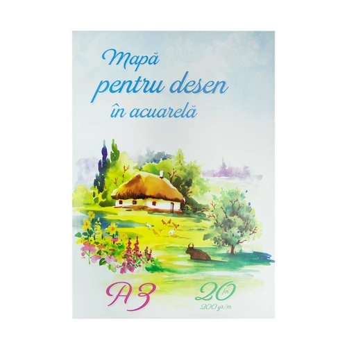 Mapa pentru desen in acuarela A4, 20 foi, 200 gr./m2 [Alb]