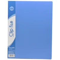 Mapa din plastic Flexoffice, cu clema laterala [Albastru]