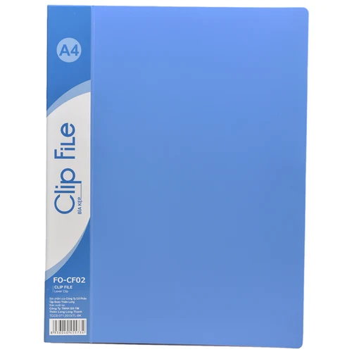 Mapa din plastic Flexoffice, cu clema laterala [Albastru]