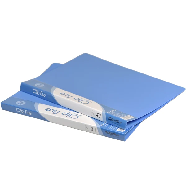 Mapa din plastic Flexoffice, cu clema laterala [Albastru] 2