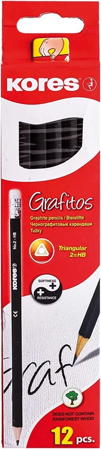 Creion simplu Kores “Grafitos” HB cu radiera 3