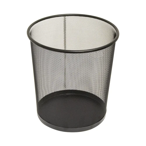 Cos pentru gunoi din metal, forma cilindrica 26х28 [Negru]
