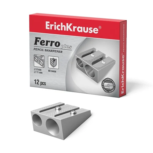 Ascutitoare Erich Krause din aluminiu FERRO PLUS, doua intrari