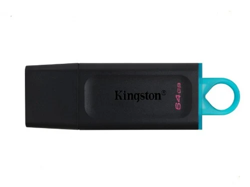 64GB USB3.2  Kingston DataTraveler Exodia Black/Blue, (Read 100 MByte/s, Write 12 MByte/s)