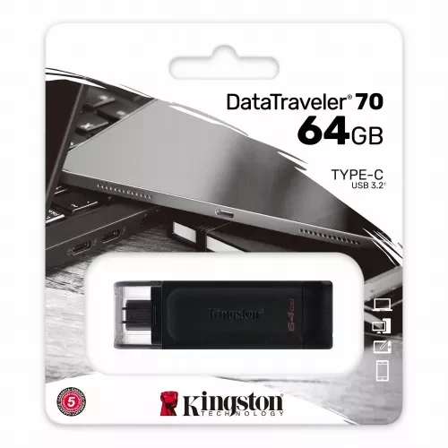 64GB USB-С3.2  Kingston DataTraveler 70, Black 2