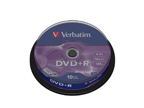 Verbatim DataLifePlus DVD+R AZO 4.7GB 16X MATT SILVER SURFAC - Spindle 10pcs.