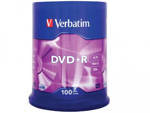 Verbatim DataLifePlus DVD+R AZO 4.7GB 16X MATT SILVER SURFAC - Spindle 100pcs.