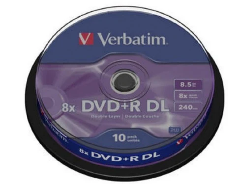Verbatim DataLifePlus DVD+R AZO DOUBLE LAYER 8.5GB 8X MATT SILVER SURFACE - Spindle 10pcs.