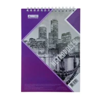 Блокнот A4 METROPOLIS, на горизонтальной спирали 48л, клетка [Violet] 3