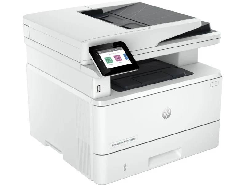 MFD HP LaserJet Pro 4103fdn, White, A4, 42ppm, 512MB, Duplex, 50 sheet DADF, Fax 2