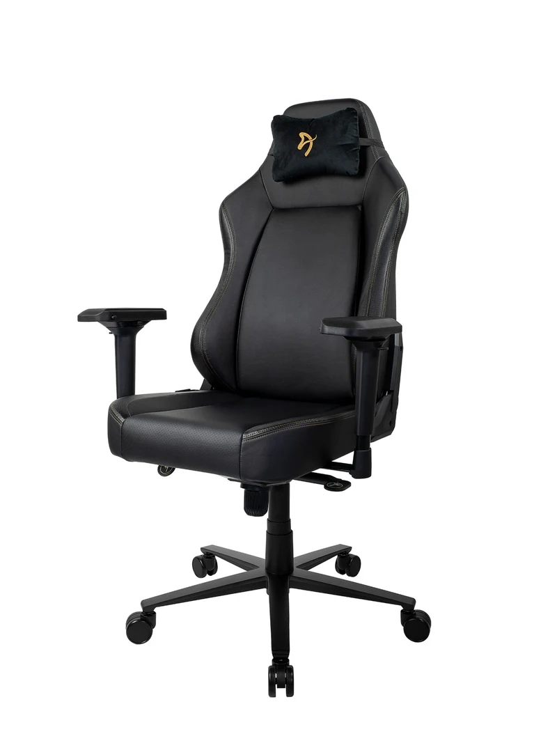 Gaming/Office Chair AROZZI Primo PU, Black/Gold, max weight up to 135-145kg / height 165-190cm [Negru] 2