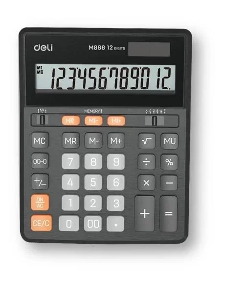 Calculator DELI M888, 12 digits, negru