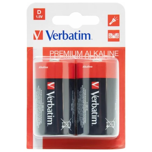 Verbatim Alcaline Battery  D, 2pcs, Blister pack