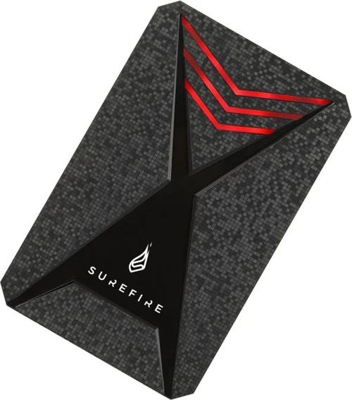 2.5” External SSD 1.0TB Surefire GX3 Gaming SSD (by Verbatim), USB 3.2 Gen 1, Black/Red