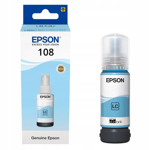 Epson 108 EcoTank Light Cyan ink bottle 70ml, 7200p. for EcoTank L8050 & L18050.