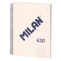 Caiet cu spiră A4 80 foi pătrățele MILAN copertă tare 430 Beige