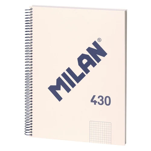 Caiet cu spiră A4 80 foi pătrățele MILAN copertă tare 430 Beige