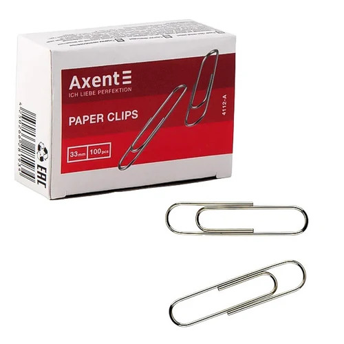 Agrafe AXENT 33 mm, 100 buc., rotunde, nichelate